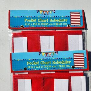 2X Pocket Chart Scheduler Classroom School Supplies Bundle Homeschool Organizer
